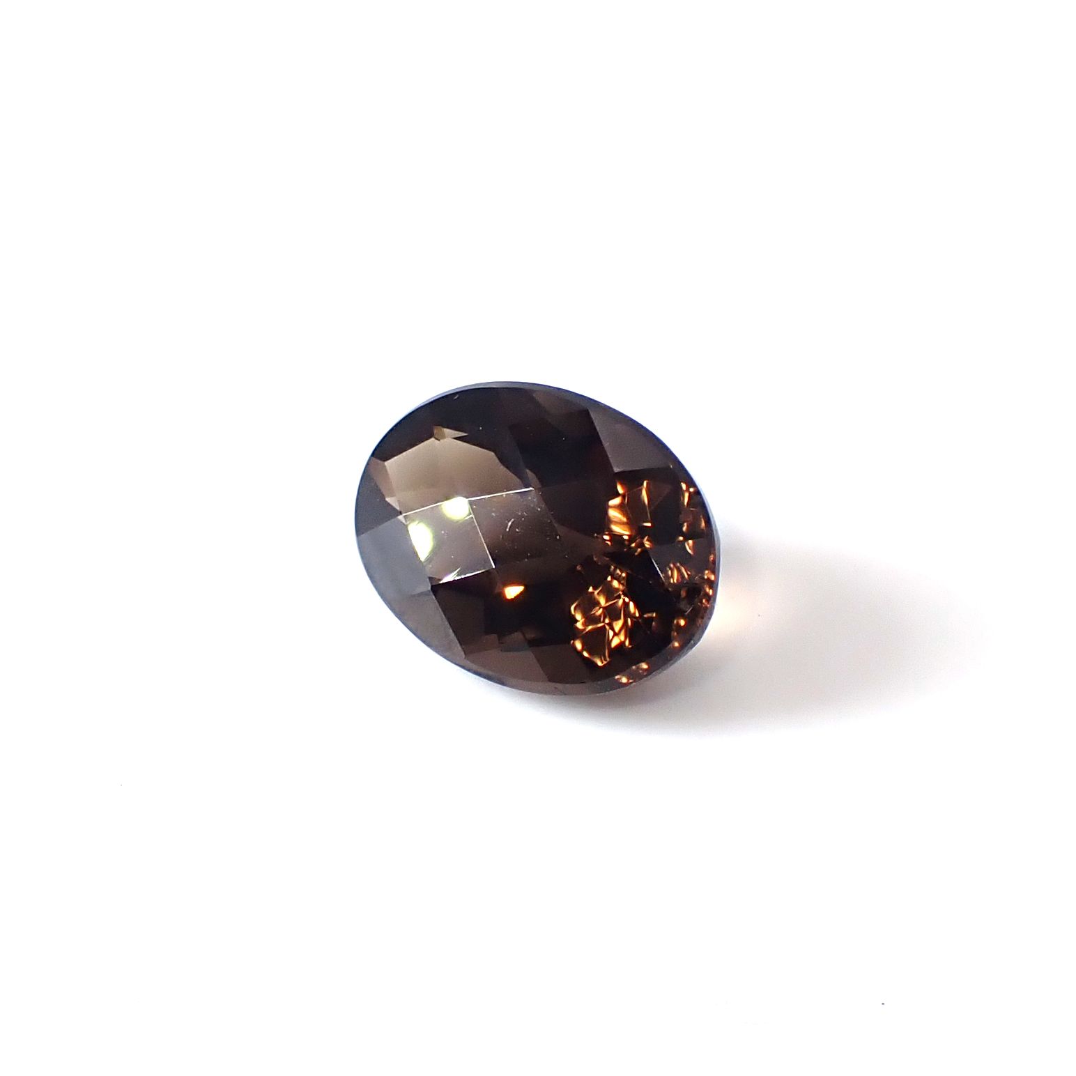 ◇チェッカーカット◇スモーキークォーツ ブラジル産 5.82ct / 14x10mm前後 [251031251]