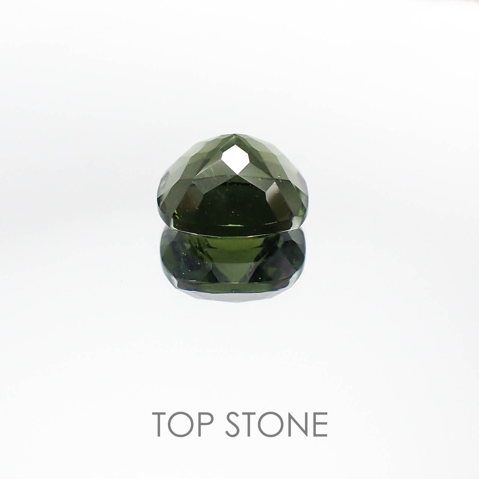 <ランダムセレクト1個販売> モルダバイト(宝石名モルダバイト) クッションカット 発見地：旧チェコスロバキア 5.20ct前後 識別済[20073995]12×12mm前後