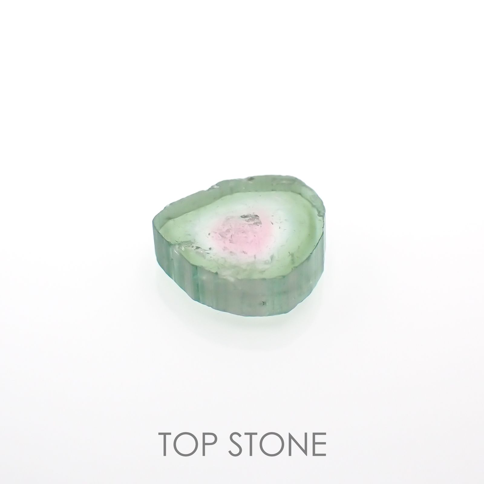 ウォーターメロントルマリン 原石スライス コンゴ民主共和国産 2.60ct[221018617]9.6x9.1mm前後