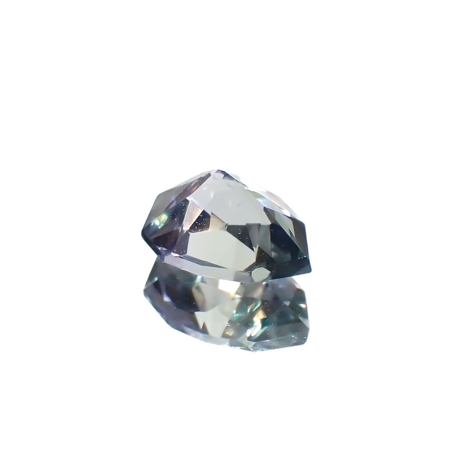 ◇カスタムカット◇バイカラータンザナイト 非加熱(宝石名ゾイサイト)タンザニア産 0.72ct 識別済[221118968]6.8x5.1mm前後