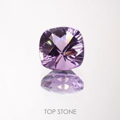 ◇チェッカーコンケーブカット◇アメジスト(宝石名アメシスト) ブラジル産 1.35ct 識別済[211013038]7.2×7.1mm前後