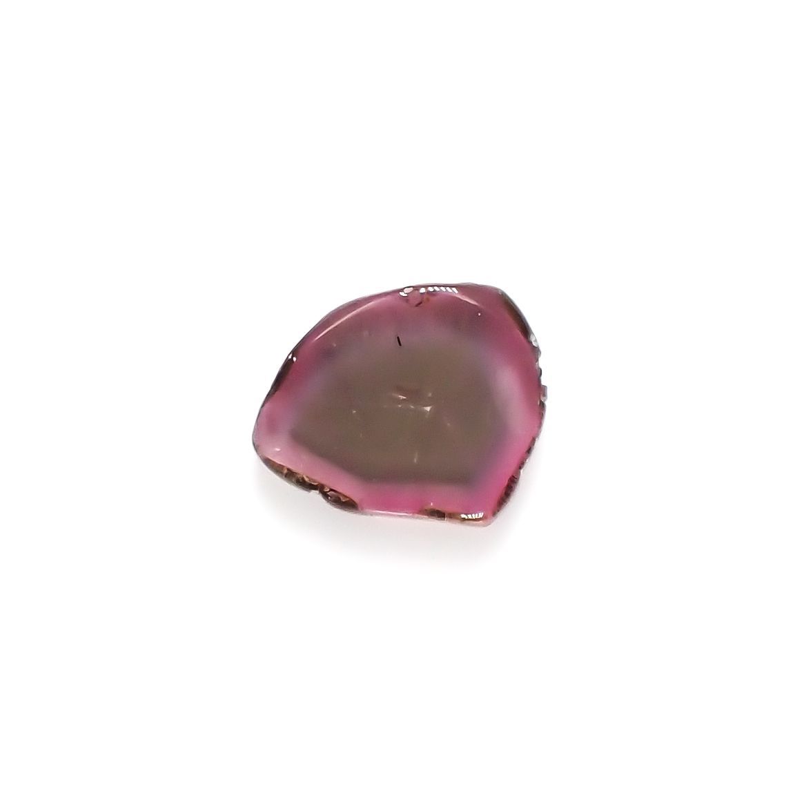 ウォーターメロントルマリン 原石スライス  ブラジル産 2.90ct[221018620]11.6x10.2mm前後