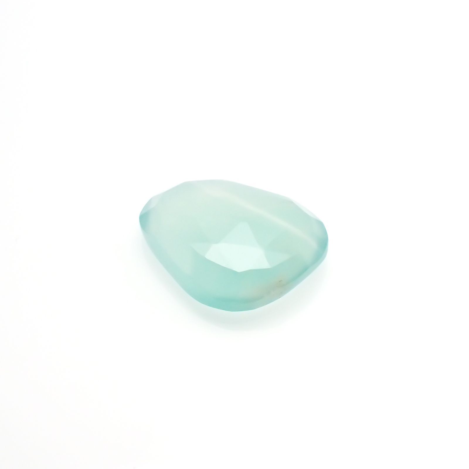 ◇ローズカット◇アクアプレーズ(宝石名ブルー グリーン・カルセドニー)南アフリカ産 4.55ct 識別済[230421887]14.2x11.6mm前後