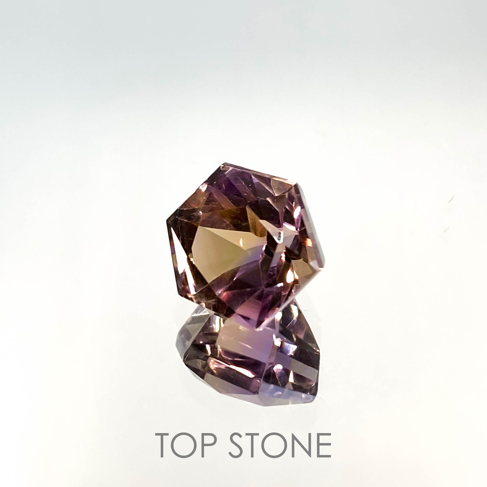 ◇ヘキサゴンカット◇アメトリン ブラジル産 6.31ct[221018587]10.3x10.1mm前後