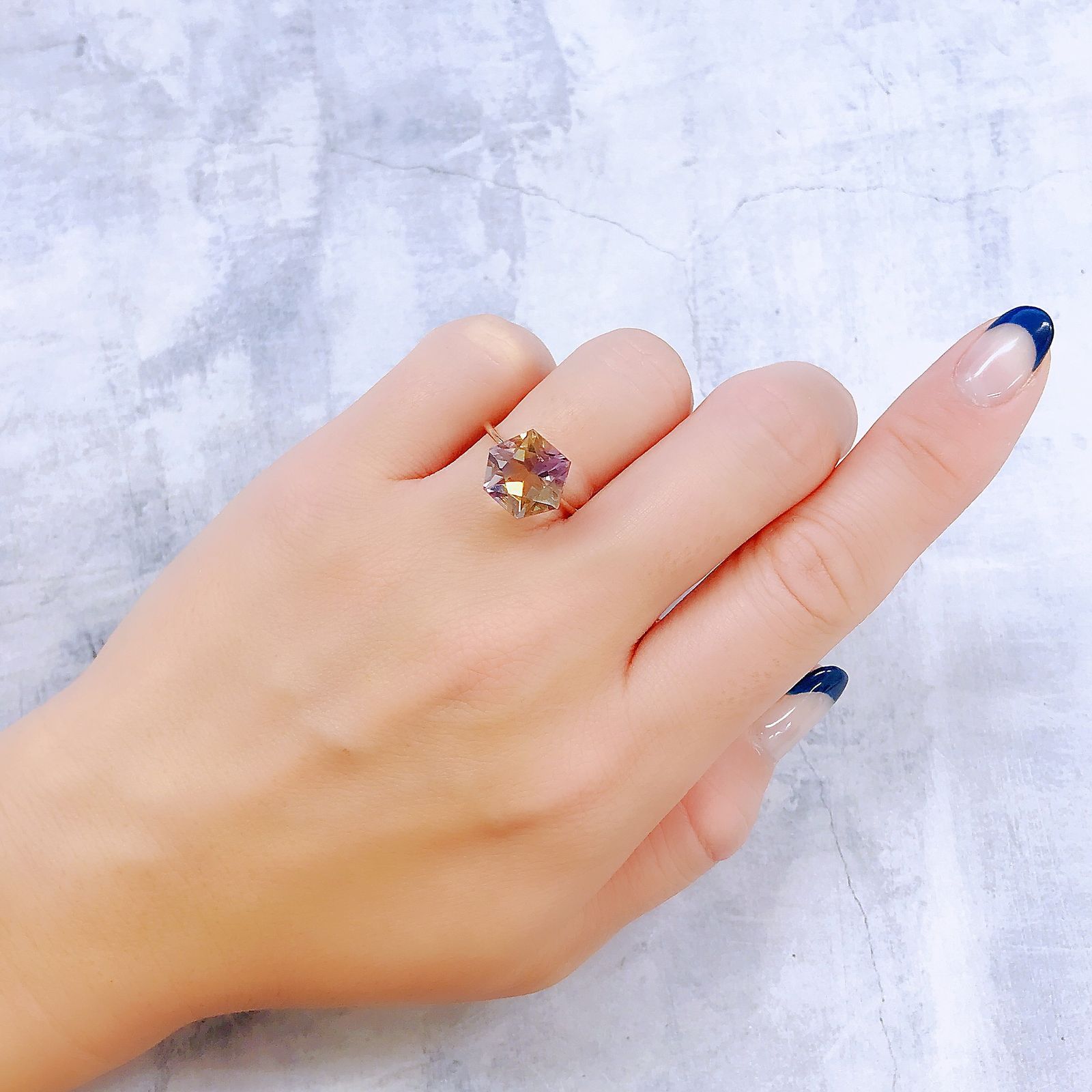 ◇ヘキサゴンカット◇アメトリン ブラジル産 6.31ct[221018587]10.3x10.1mm前後