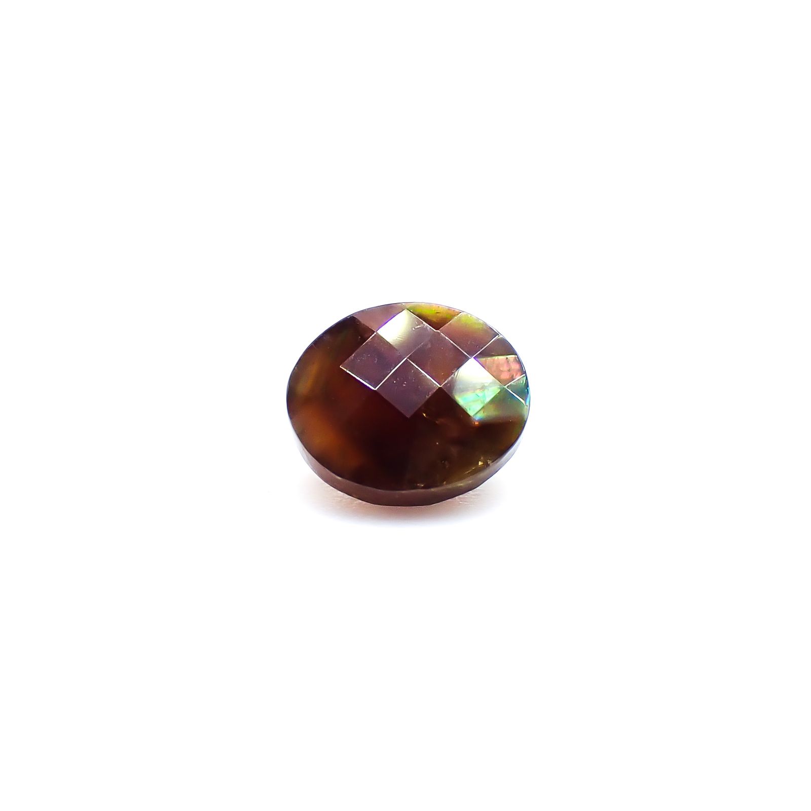 ◇チェッカーカット◇レインボーガーネット 日本・奈良県産 1.09ct / 6x5.1mm前後 [260932923]