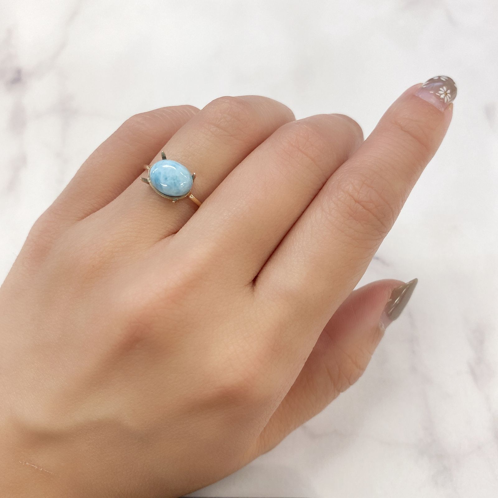 ラリマー(宝石名ブルー・ペクトライト) ドミニカ共和国産 2.25ct 識別済[210913263]9×7.1mm前後