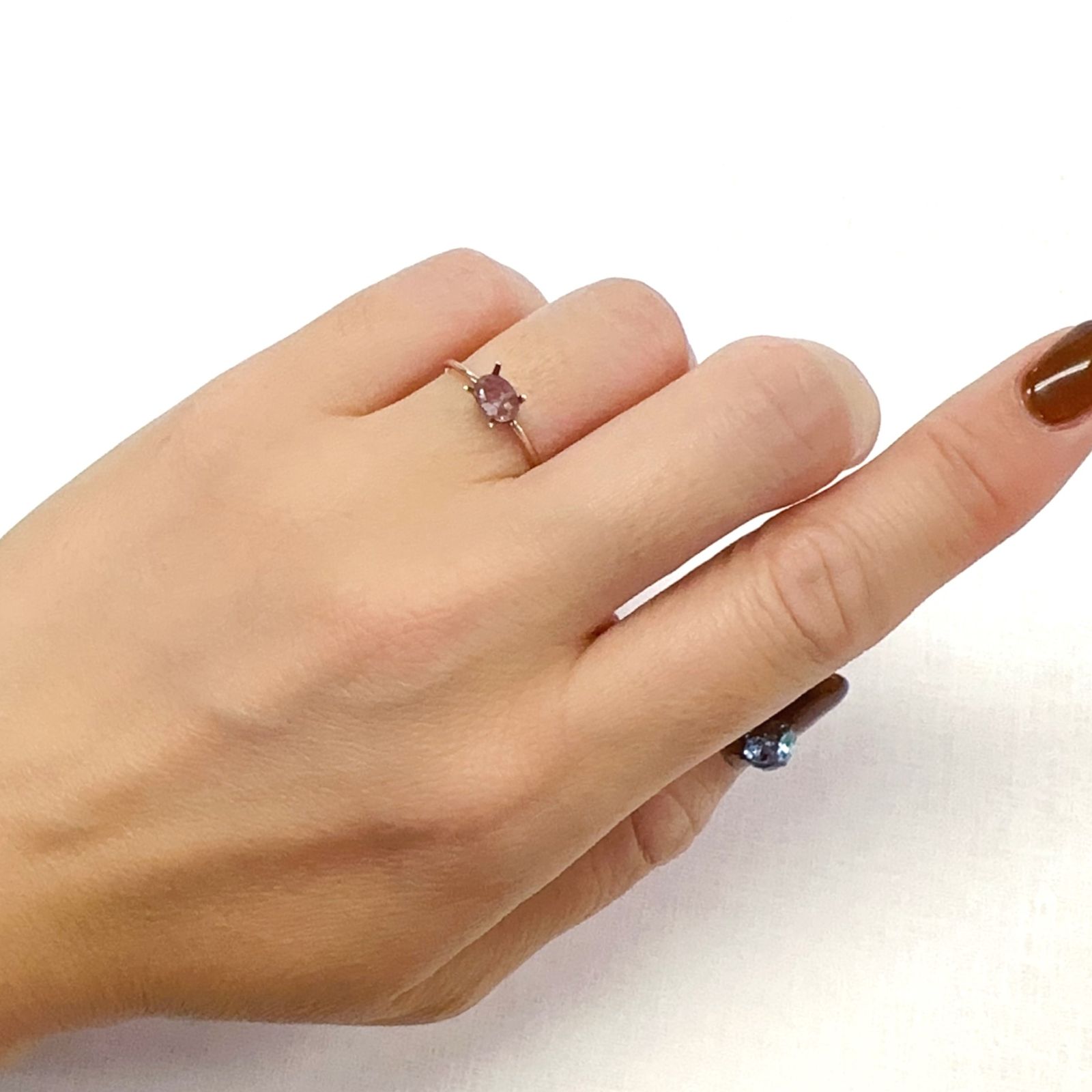 バイカラーオレゴンサンストーン(宝石名バイカラー・ラブラドライト)アメリカ・オレゴン州産 0.42ct 識別済[231023908]6.1x4mm前後