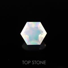 ◇ヘキサゴンカット◇エチオピアオパール(宝石名オパール) エチオピア産 0.46ct 識別済[210611036]5.3×5.3mm前後
