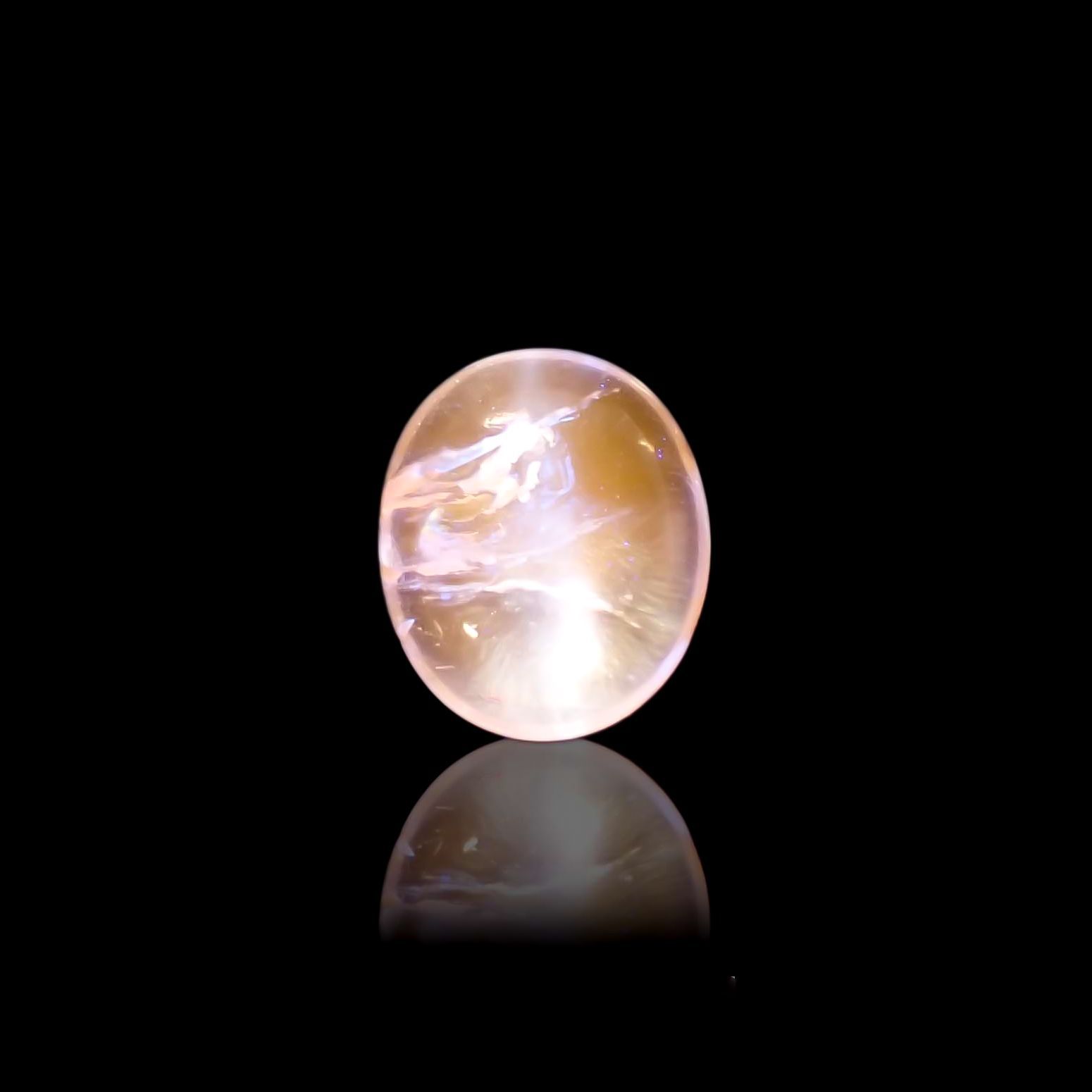 マリアライトキャッツアイ フルオレッセンス(宝石名ピンク スキャポライト・キャッツアイ)アフガニスタン産 1.462ct ソ付(彩珠)[231023943]7.8x6.7mm前後