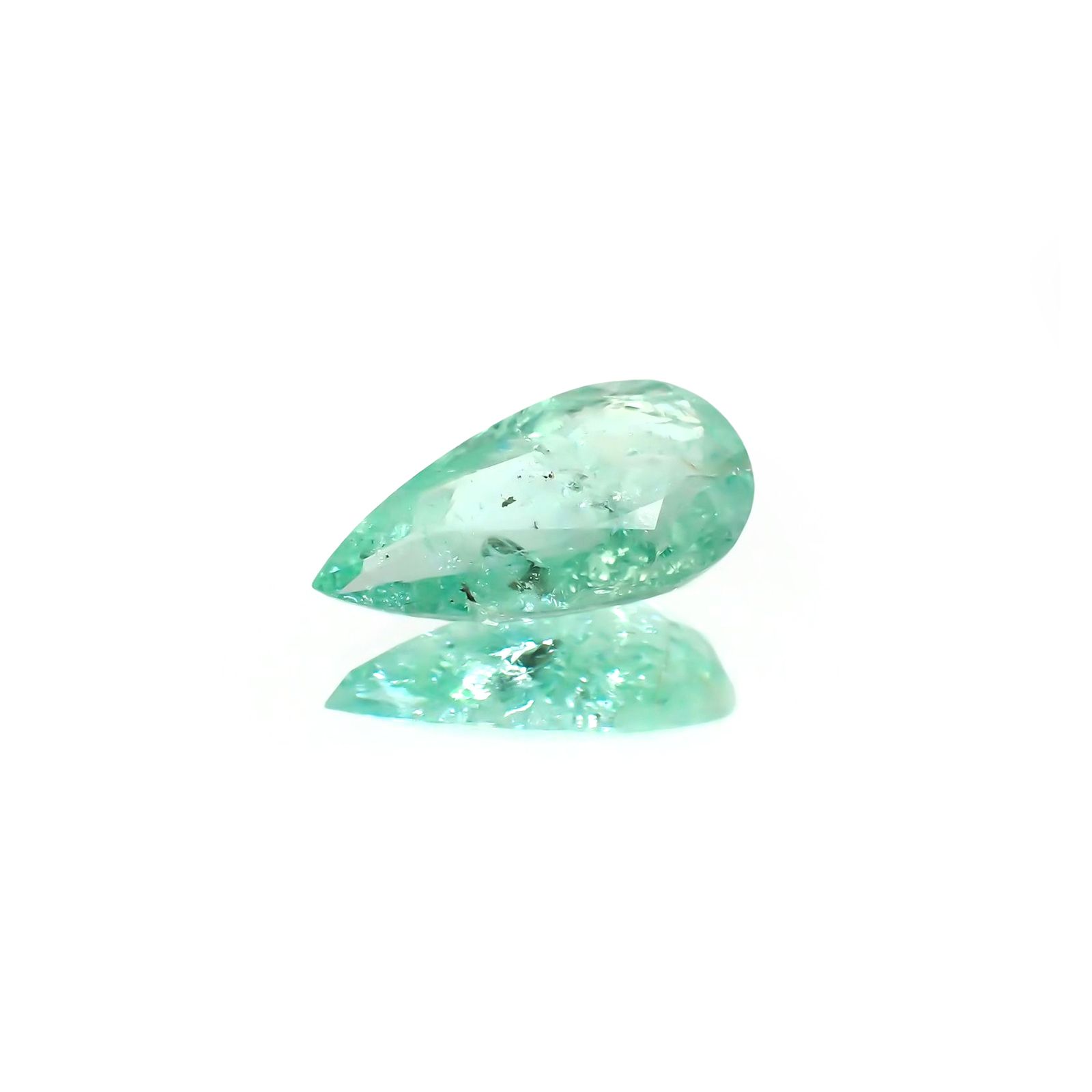 パライバトルマリン(宝石名トルマリン/別名パライバ・トルマリン) モザンビーク産 ソ付(宝貴協) 3.783ct / 14.8×8.1mm前後 [21019383]