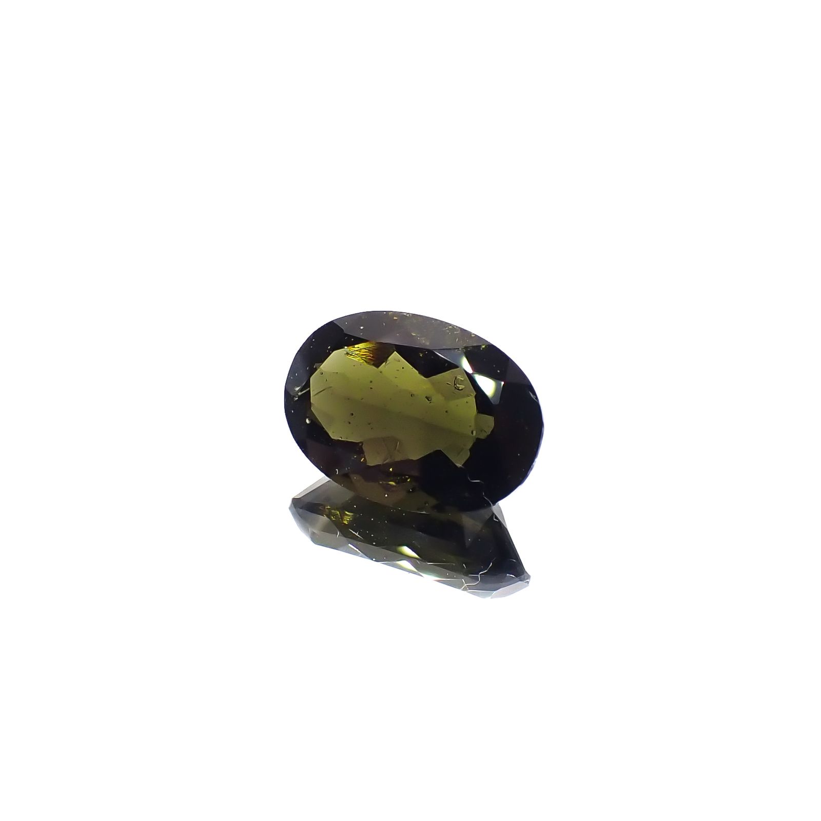 モルダバイト(宝石名モルダバイト)発見地：旧チェコスロバキア 5.08ct 識別済[231224831]14.1x9.9mm前後