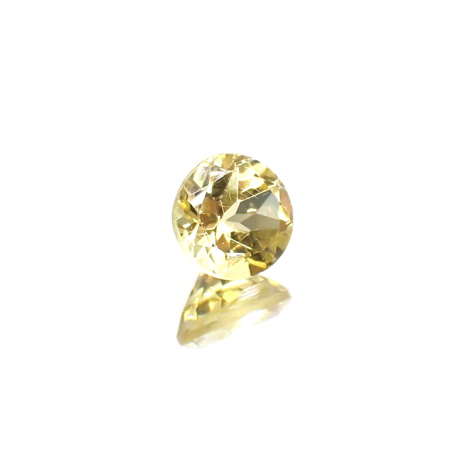 レモンイエローアパタイト(宝石名アパタイト)メキシコ産 0.86ct 識別済[220115468]6x5.8mm前後