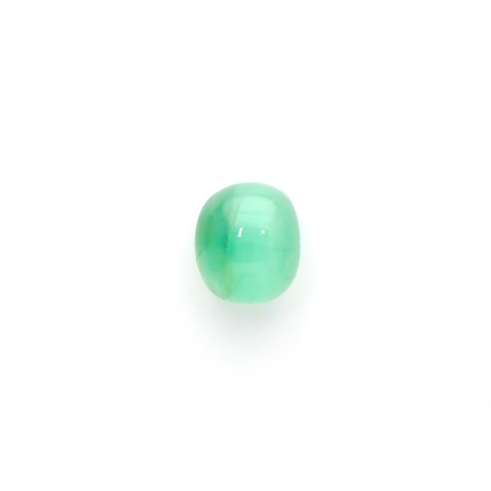 エメラルドキャッツアイ(宝石名エメラルド・キャッツアイ) コロンビア産 0.899ct ソ付(彩珠)[210711665]5.8×5mm前後