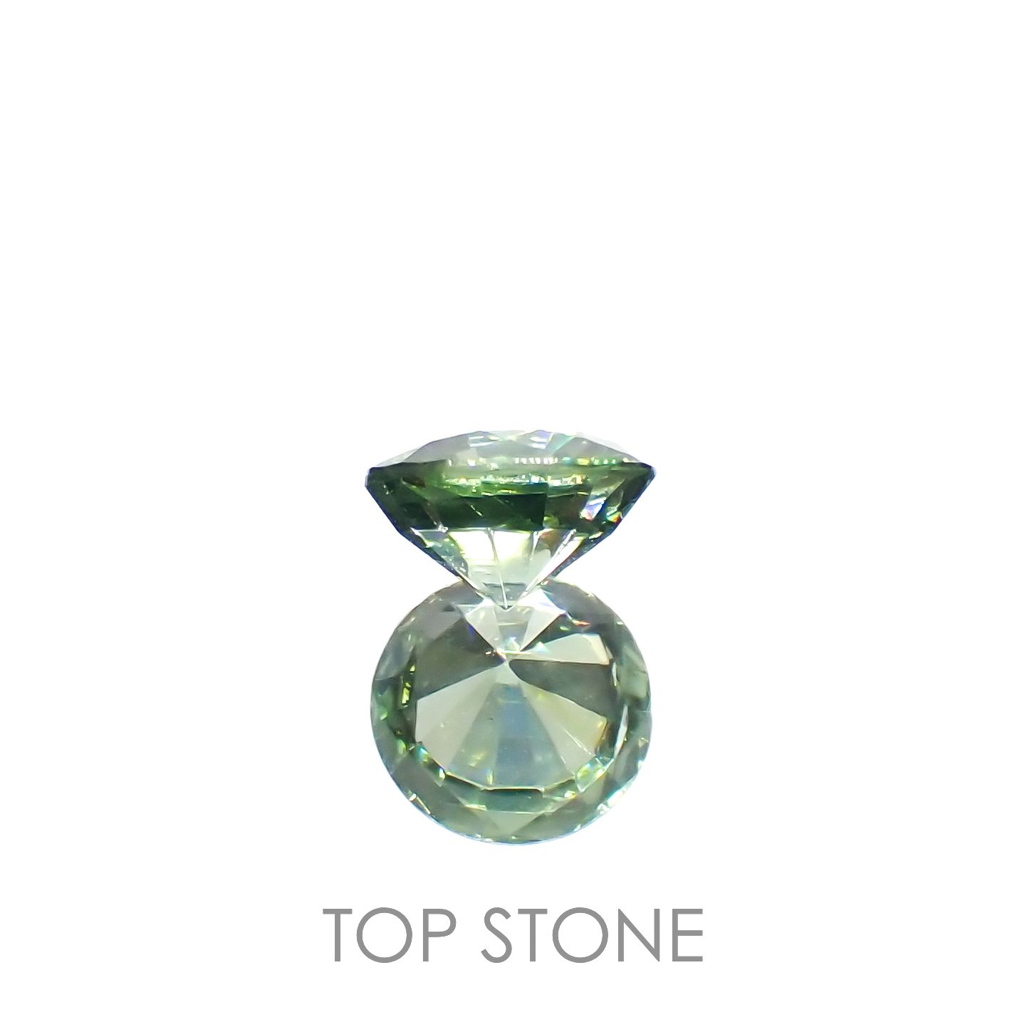 グリーンジルコン(宝石名ジルコン)スリランカ/カンボジア産 0.49ct 識別済[230220686]4.7x4.6mm前後
