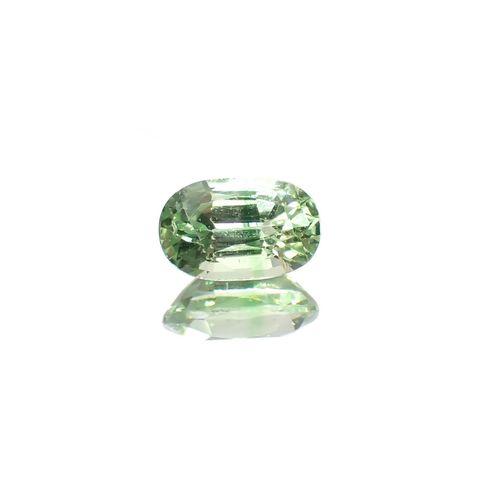 ミントガーネット(宝石名グリーン・グロッシュラー・ガーネット)タンザニア産 識別済 0.62ct / 6.1x3.9mm前後 [251023500]