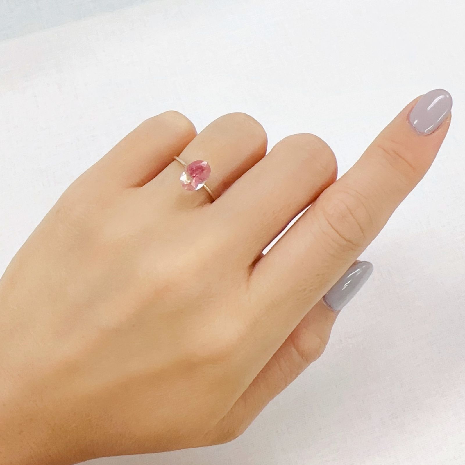 ピンククリスタルトルマリン(宝石名ピンク・トルマリン)コンゴ民主共和国産 1.26ct 識別済[230823227]8.8x6.2mm前後