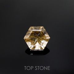 ◇ヘキサゴンカット◇ルチルクォーツSA ブラジル産 ルース 0.88ct[210511013]6.1×6mm前後