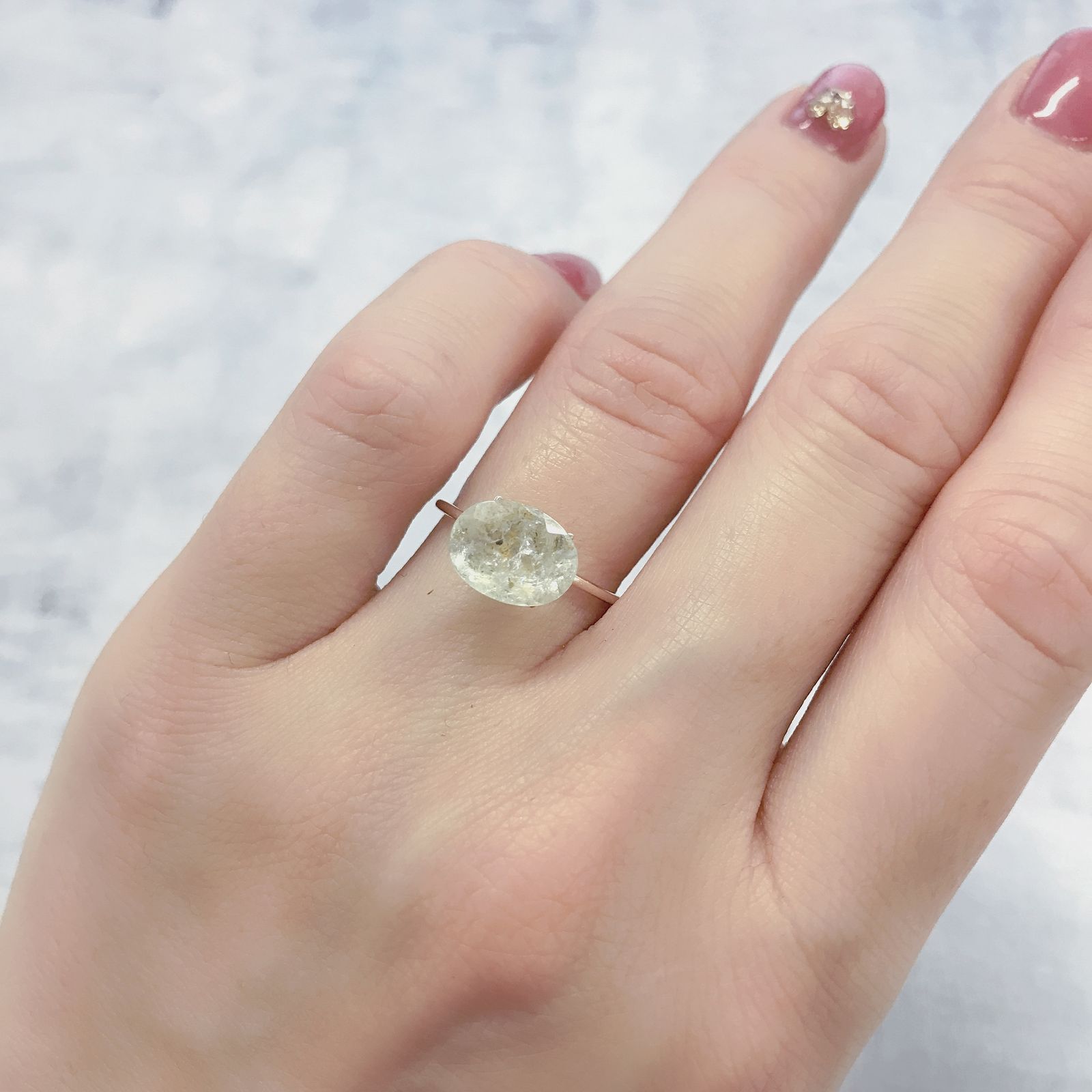 オーロラアクアマリン ブラジル産 2.30ct[220114397]9.9x7.5mm前後