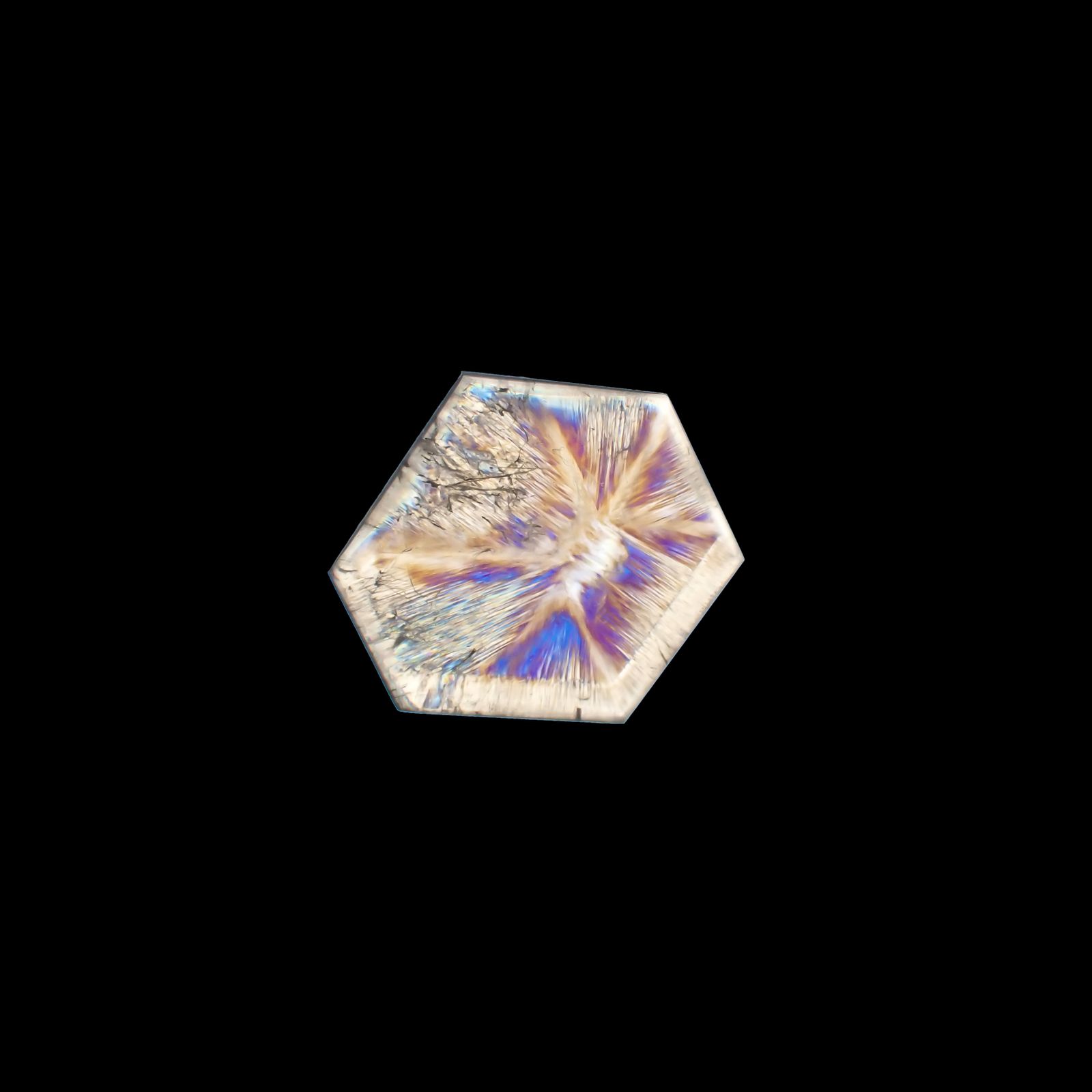 トラピッチェクォーツ 偏光板2枚付き コロンビア・ボヤカ産 30.52ct[230321111]26x23.2mm前後