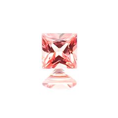 ◇プリンセスカット◇パパラチャサファイア ソーティング付き スリランカ産 ルース 0.086ct[20117828]2.3×2.3mm前後
