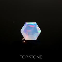◇ヘキサゴンカット◇エチオピアオパール(宝石名オパール)エチオピア産 0.31ct 識別済[220115476]4.7x4.7mm前後