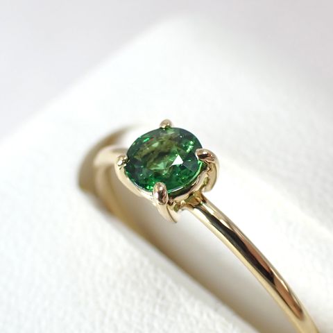 リング空枠：石留め▶クロムトルマリン（お客様製作例）