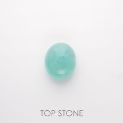アクアプレーズ(宝石名ブルー グリーン・カルセドニー) 南アフリカ産 3.71ct 識別済[210912337]10.7×8.9mm前後