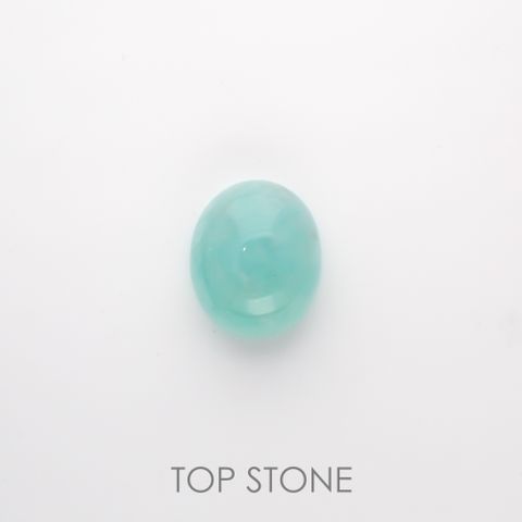 アクアプレーズ(宝石名ブルー グリーン・カルセドニー) 南アフリカ産 3.71ct 識別済[210912337]10.7×8.9mm前後