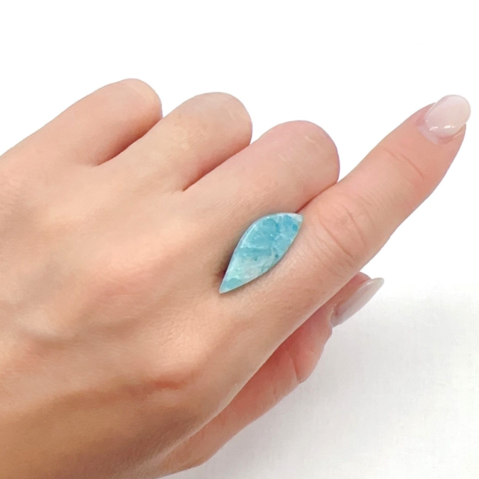 ◇フリーフォーム◇マトリックスアマゾナイト(アマゾナイトインクォーツ/フェルドスパー) ブラジル産 5.95ct[240226341]24x9mm前後