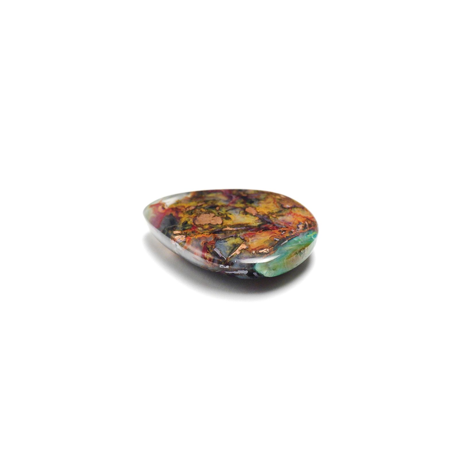 コッパークリソコラインカルセドニー インドネシア産 24.92ct[240125551]25.5x17.6mm前後