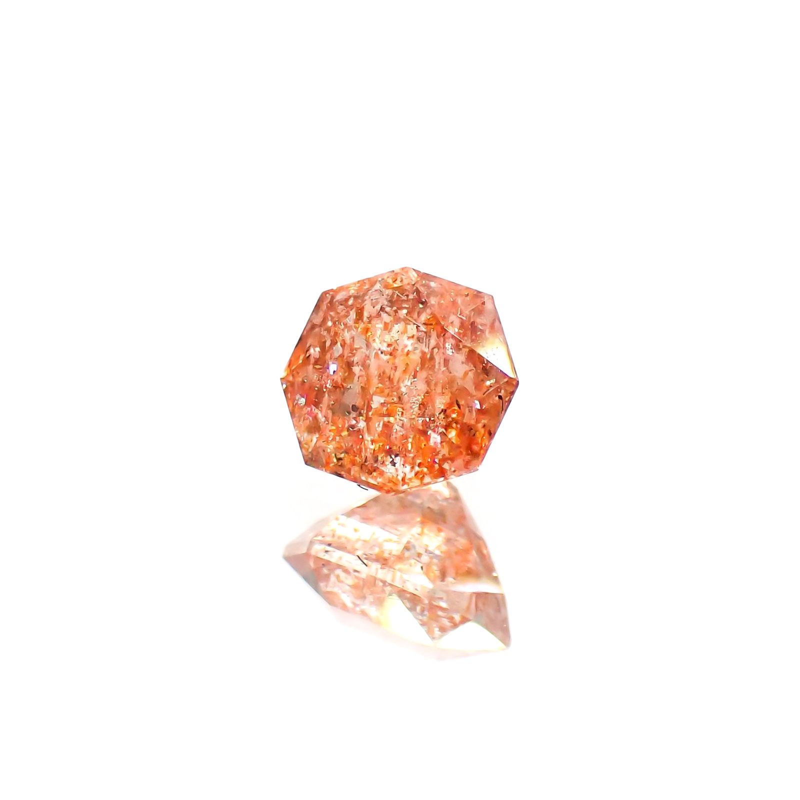 ◇オクタゴンカット◇イリュージョンサンストーン インド産 0.56ct / 5.2x4.8mm前後 [260215492]