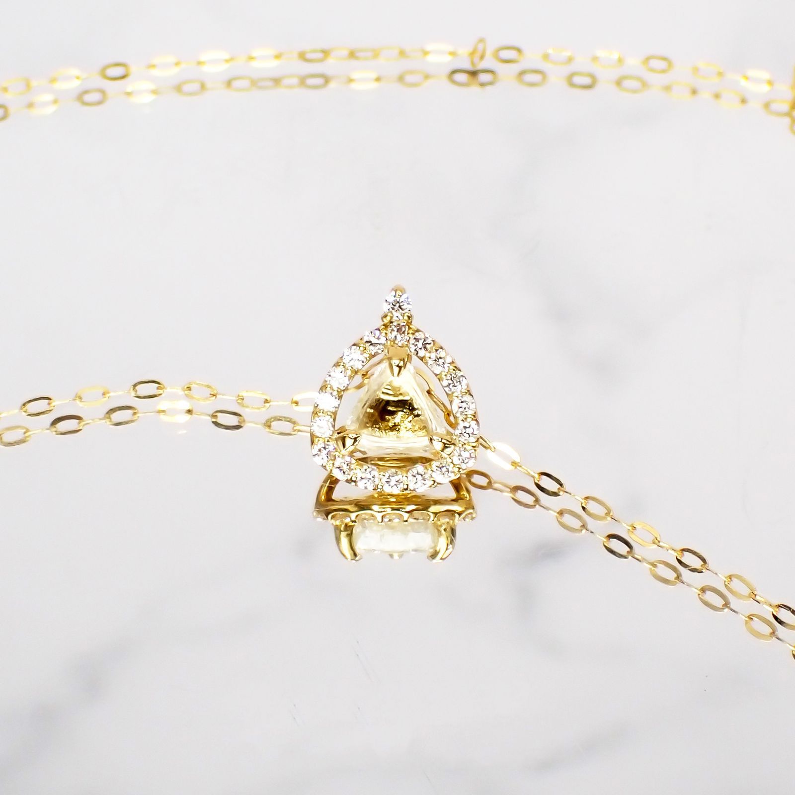 ◇La Clarte(ラ・クラルテ)◇K18マクルダイヤモンド ペンダント カナダ産 0.40ct[220115336]9.7x7.9mm前後