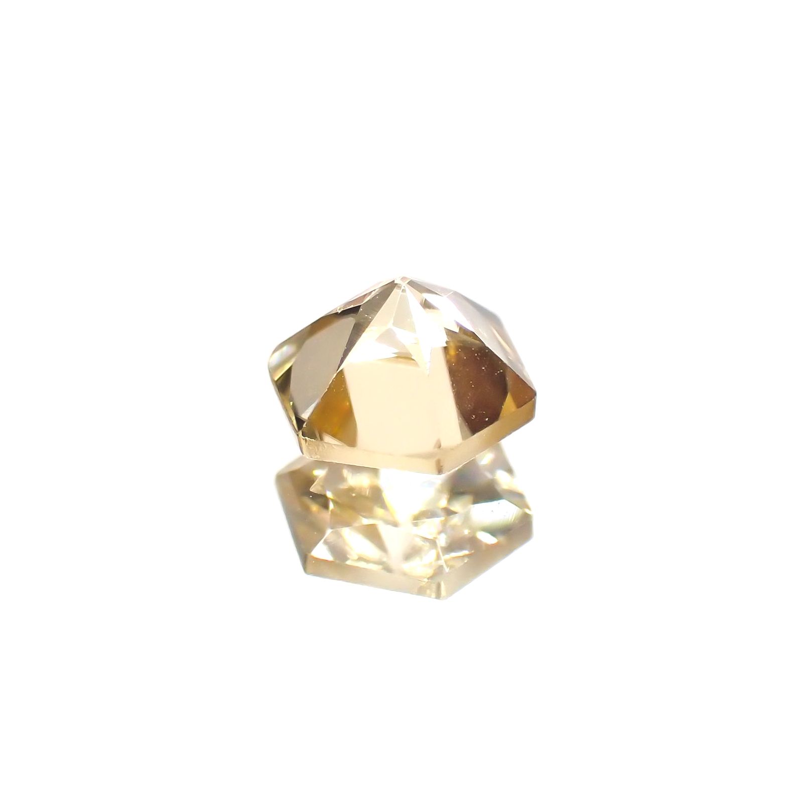 ◇ヘキサゴンカット◇イエロージルコン(宝石名ジルコン)スリランカ/カンボジア産 0.93ct 識別済[220113985]5.1x5mm前後