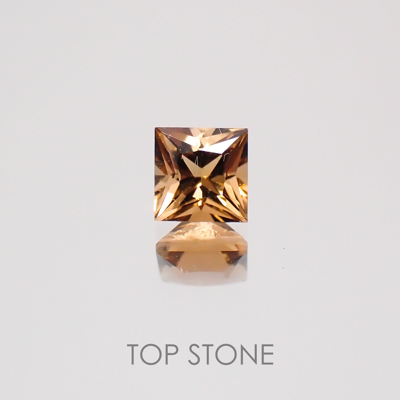 ◇プリンセスカット◇オレンジトルマリン(宝石名トルマリン) ブラジル産 0.44ct 識別済[21018903]4×4mm前後
