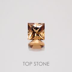 ◇プリンセスカット◇オレンジトルマリン(宝石名トルマリン) ブラジル産 0.44ct 識別済[21018903]4×4mm前後