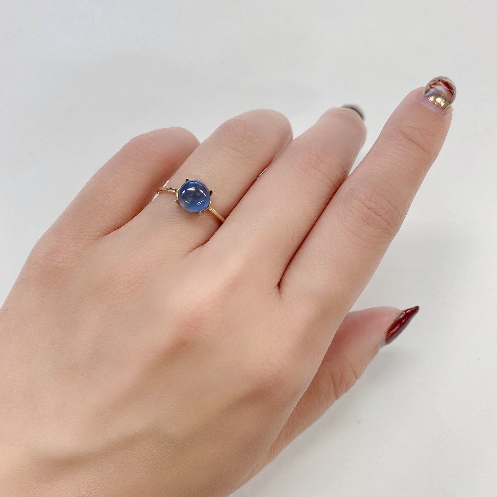 アパタイトキャッツアイ(宝石名ブルー・アパタイト・キャッツアイ)マダガスカル産 2.060ct ソ付(彩珠)[230823097]7.1x7mm前後