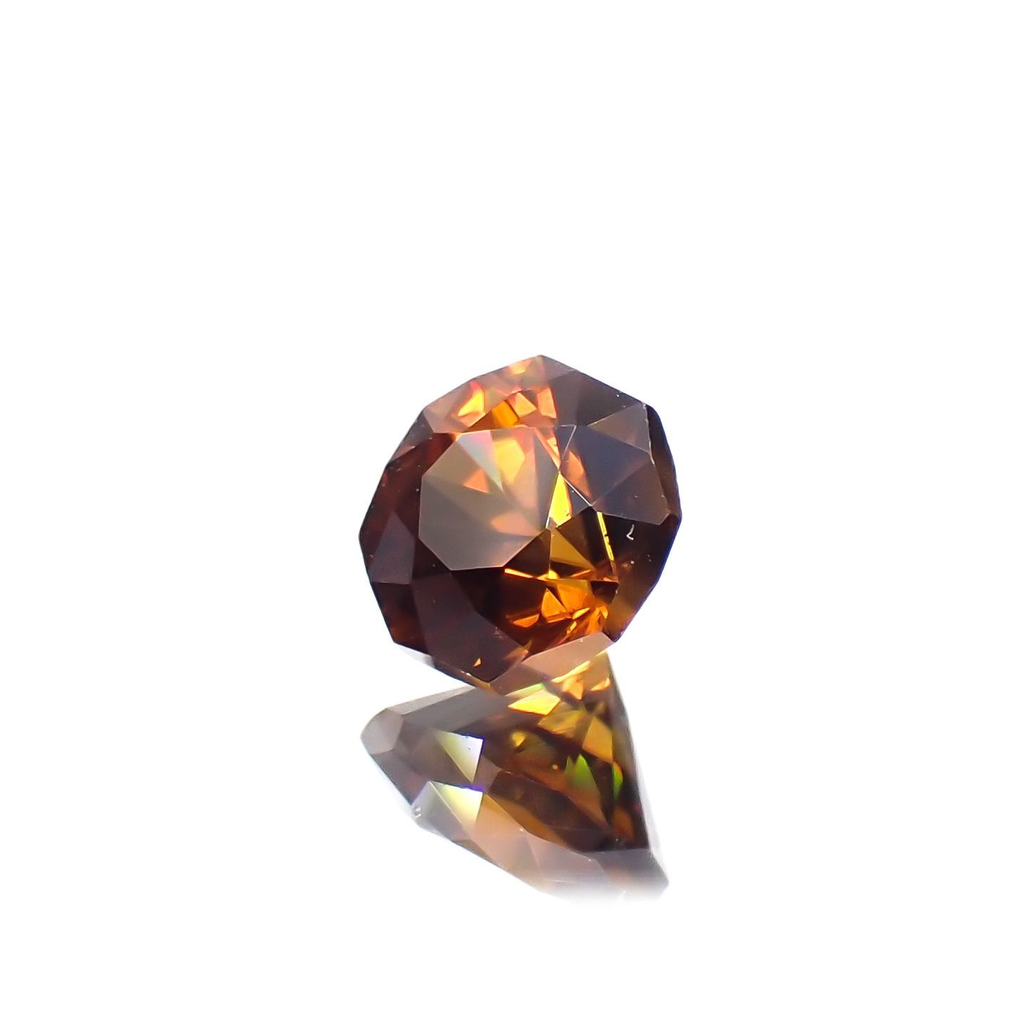 ◇オクタゴンカット◇オレンジジルコン(宝石名ジルコン)スリランカ/カンボジア産 0.83ct 識別済[230220704]4.9x4.8mm前後