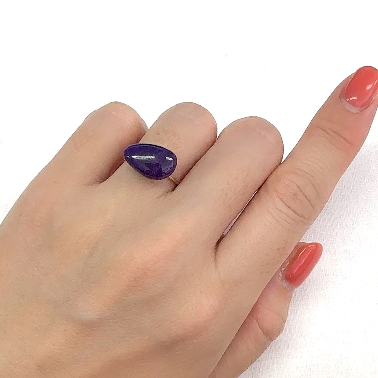 ◇フリーフォーム◇スギライト 南アフリカ産 3.82ct[220114293]14.3x9mm前後