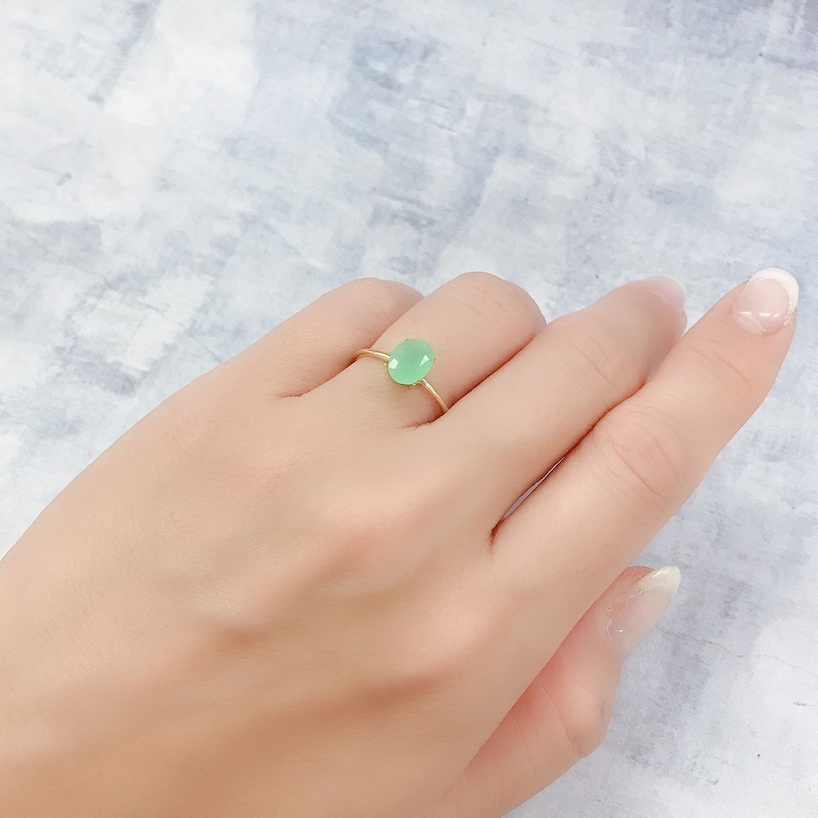 グリーンオパール 南アフリカ産 0.77ct[220717056]7.9x6.1mm前後