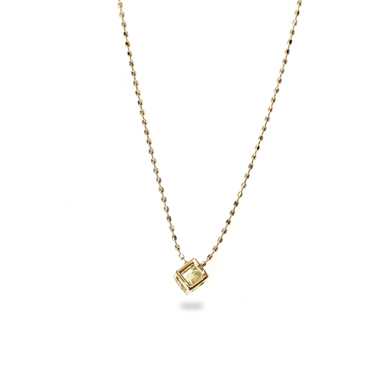 ◇K18 Reinette（レネット）◇ペリドット | キューブボックスデザイン [チャーム/ペンダントトップ※チェーン別売り]