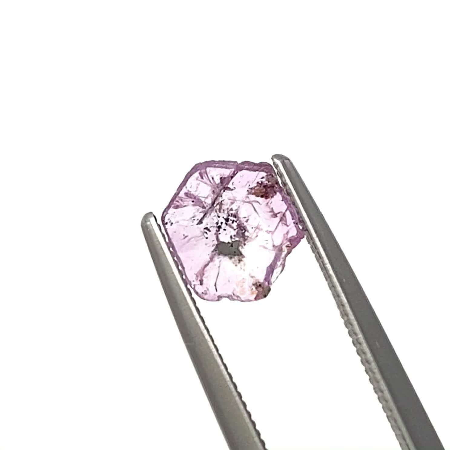 トラピッチェピンクサファイア 原石スライス パキスタン・カシミール