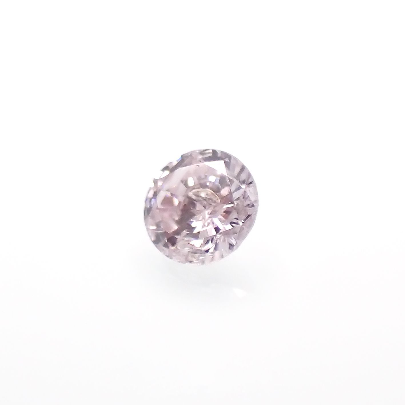 ピンクダイヤモンド(宝石名ダイアモンド I-1/LIGHT PINK PURPLE) 0.101ct ソ付(CGL)[230120128]3.06x3.1mm前後