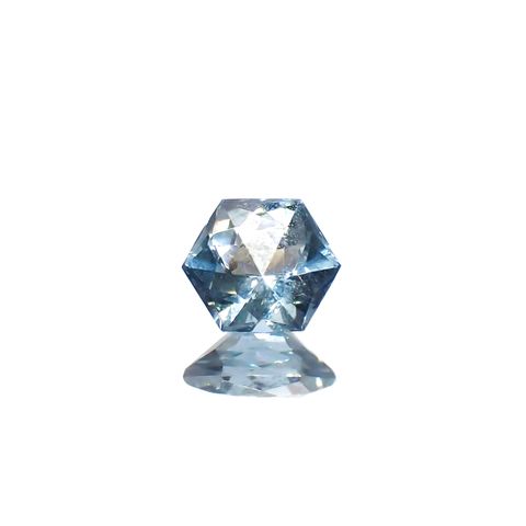 ◇ヘキサゴンカット◇アベンチュリンアクアマリン ブラジル・ミナスジェライス州産 0.48ct[240226008]4.9x4.9mm前後