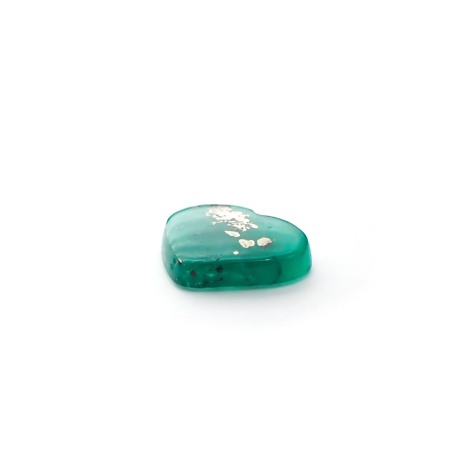 パイライトインエメラルド(宝石名パイライトインエメラルド) コロンビア・チボール鉱山産 1.679ct 彩珠鑑付[250611507]8.4×10.2mm前後