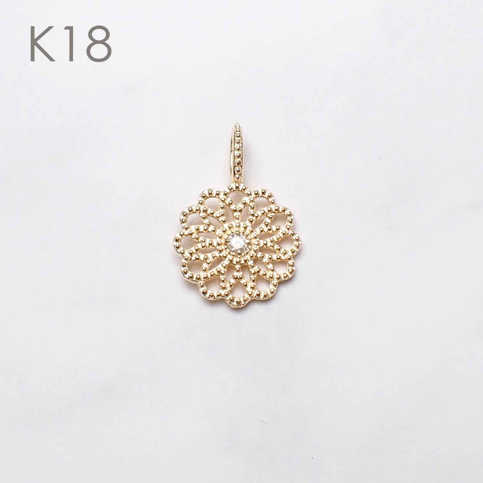 ◇K18/K10 Beata（ビィータ）◇フラワー [ラッキーチャーム/ペンダントトップ※チェーン別売り]