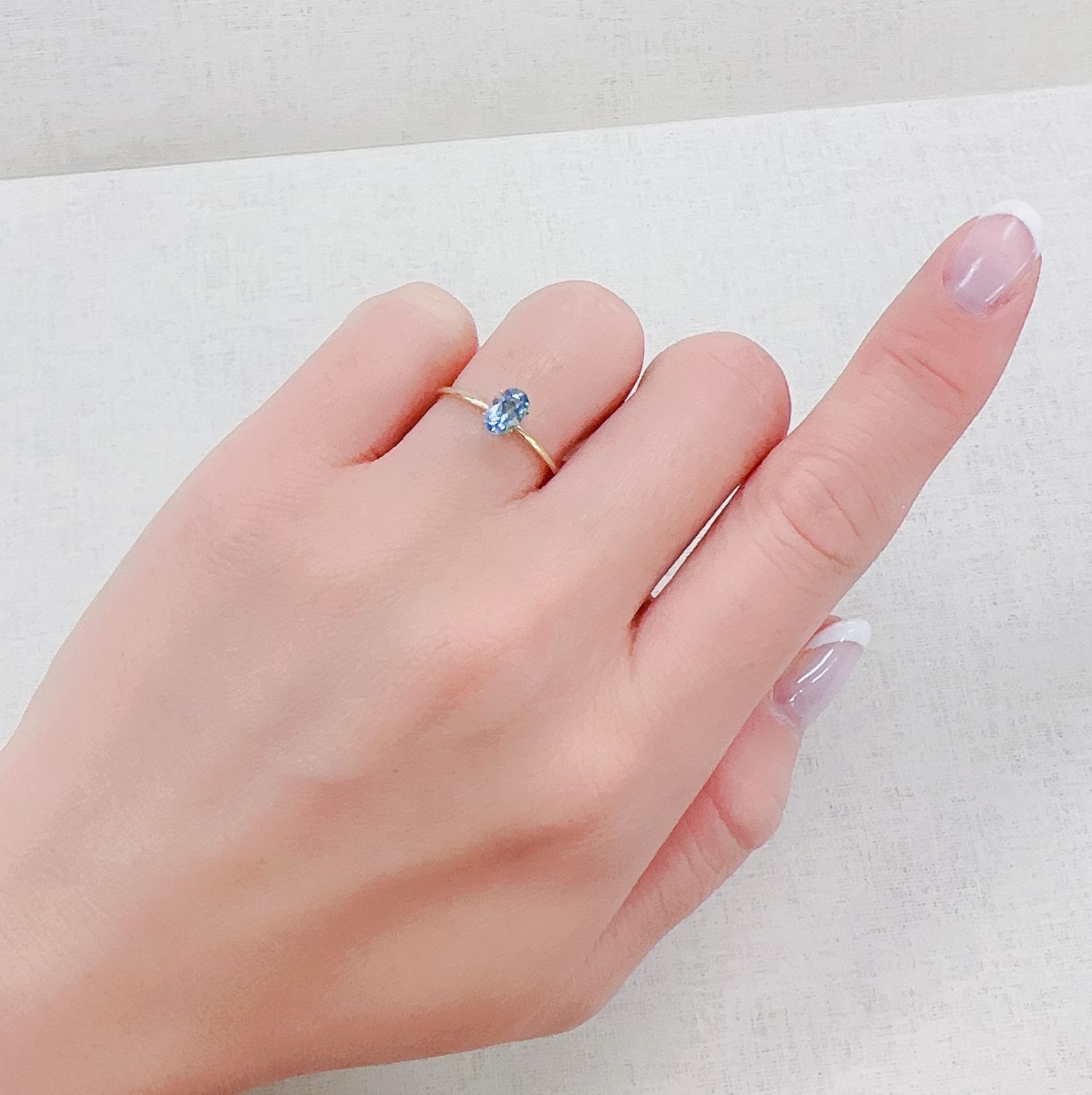 アクアマリン(宝石名アクアマリン)モザンビーク産 0.40ct 識別済[230421764]6.1x4mm前後