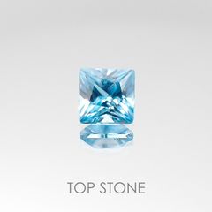 <ランダムセレクト1個販売> ブルージルコン カンボジア産 ルース 1.01ct前後 スクエアカット[20095732]5×5mm前後