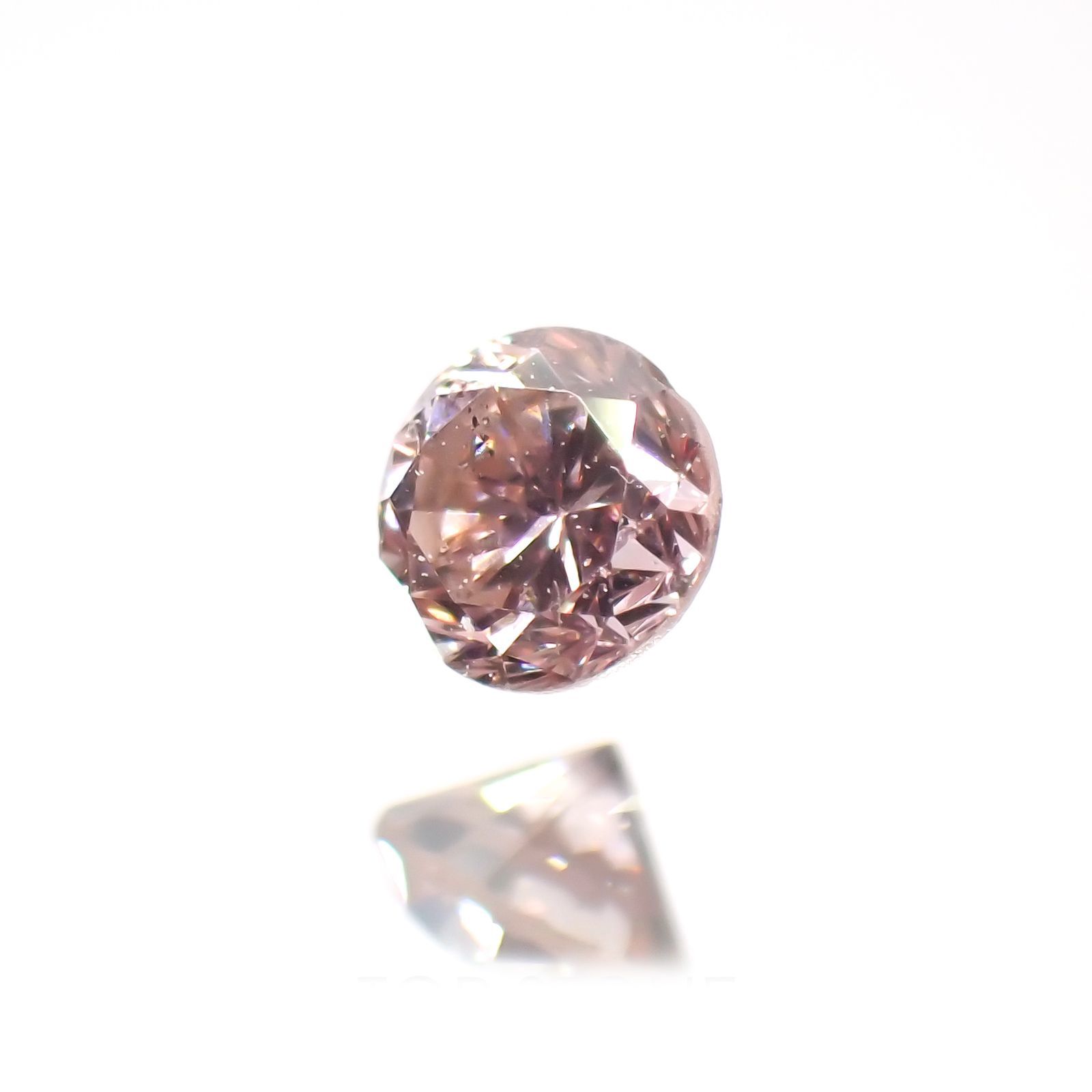 ピンクダイヤモンド(宝石名ダイヤモンド) SI-2 / FANCY ORANGY PINK 0.066ct ソ付(CGL)[210611087]2.3×2.4mm前後