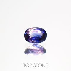 バイカラーサファイア(宝石名サファイア)タンザニア産 0.36ct 識別済[220616194]4.6x3.4mm前後